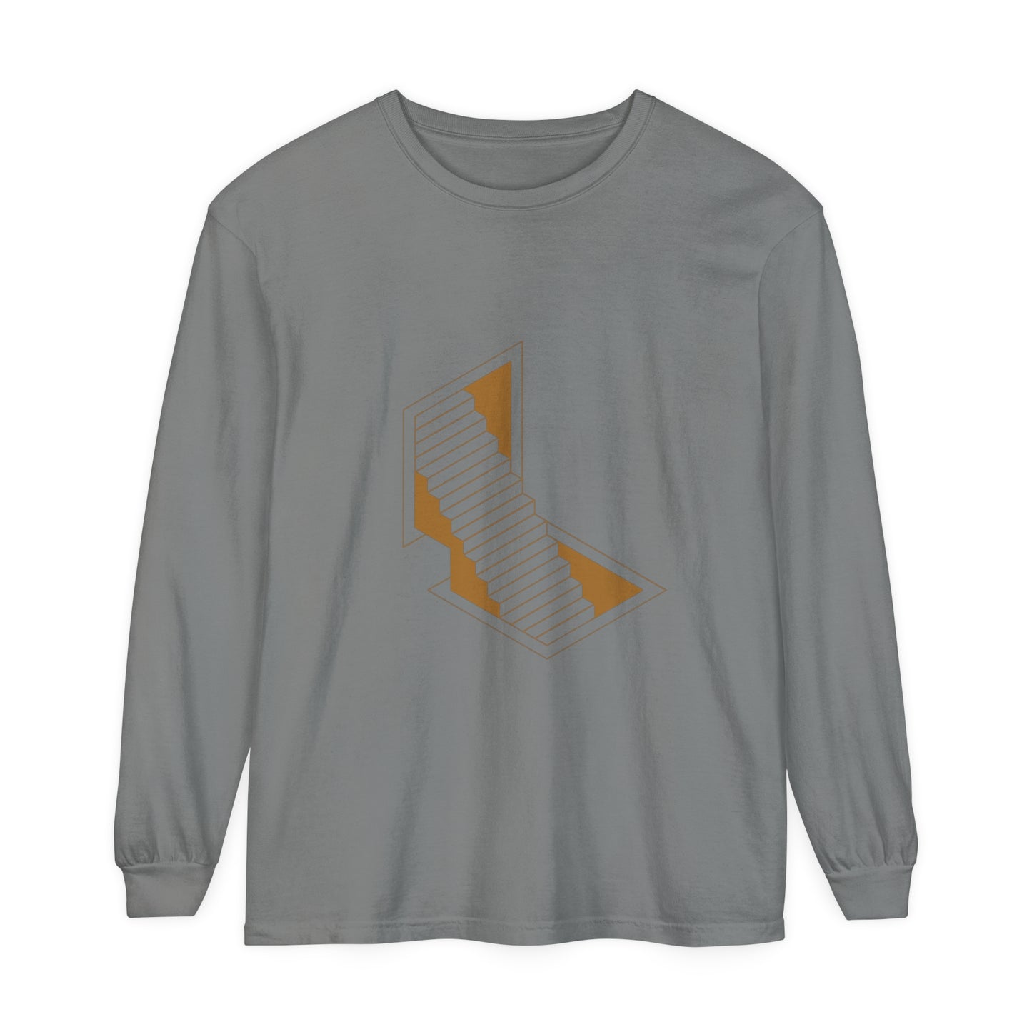 Unisex Garment-dyed Long Sleeve T-Shirt | stairs