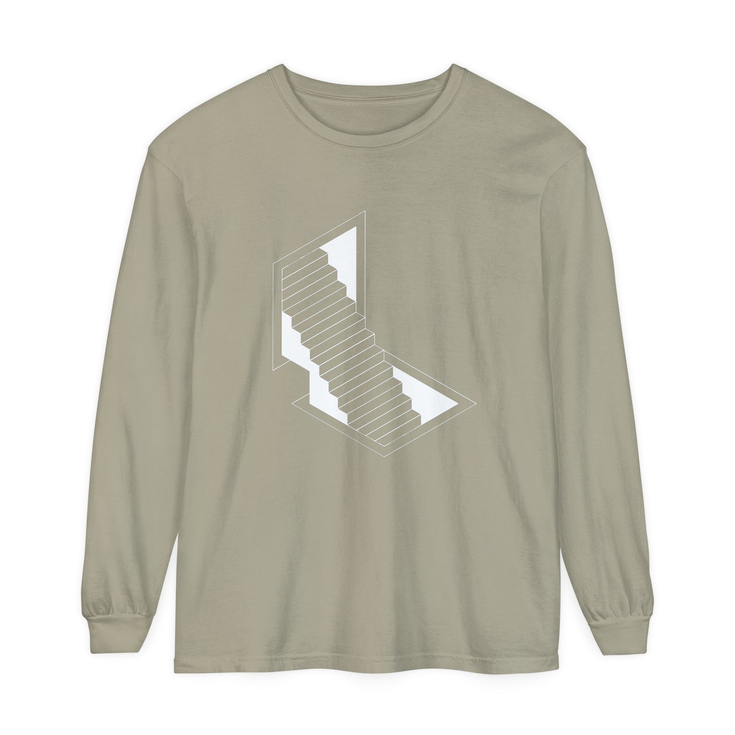 Unisex Garment-dyed Long Sleeve T-Shirt | stairs