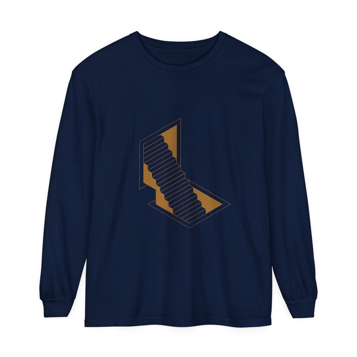 Unisex Garment-dyed Long Sleeve T-Shirt | stairs