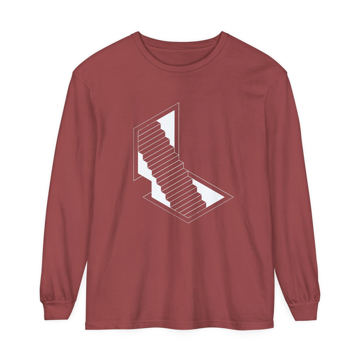 Unisex Garment-dyed Long Sleeve T-Shirt | stairs