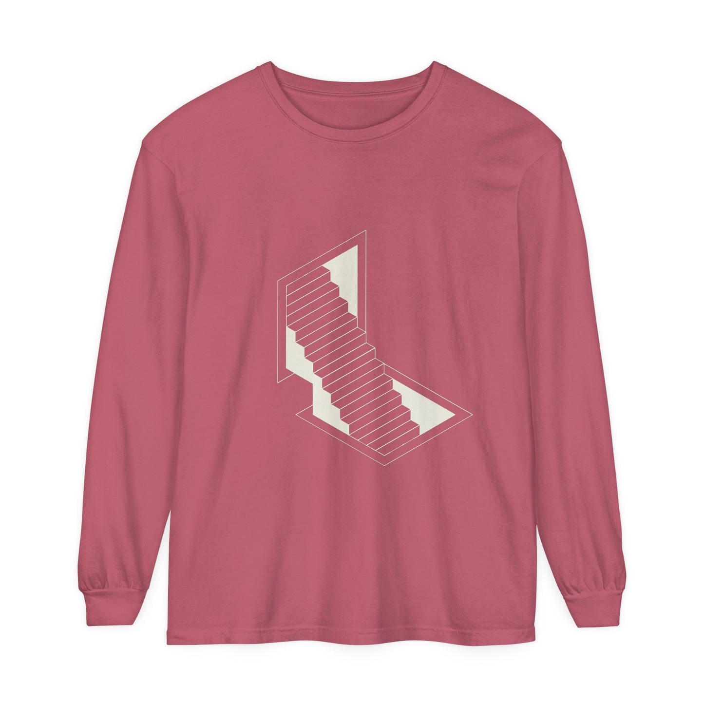 Unisex Garment-dyed Long Sleeve T-Shirt | stairs