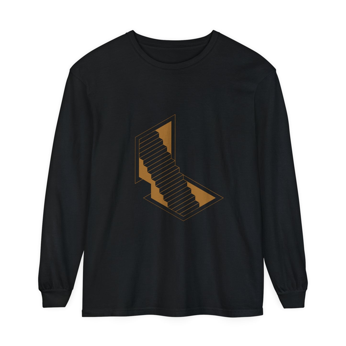 Unisex Garment-dyed Long Sleeve T-Shirt | stairs